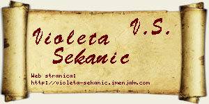 Violeta Sekanić vizit kartica